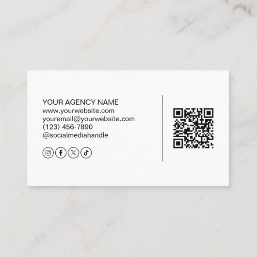 Modern Logo QR Social Media Creative Agency  名刺 (裏面)