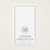 Modern logo social media QR white business cards (正面)