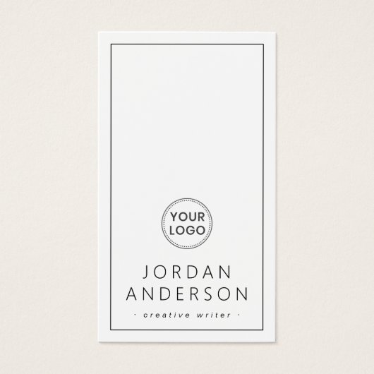 Modern logo social media QR white business cards (正面)