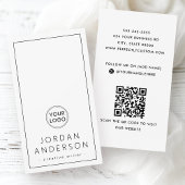 Modern logo social media QR white business cards