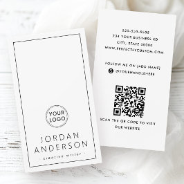 Modern logo social media QR white business cards