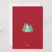 Modern Logo Watercolor Christmas Tree Red Business シーズンカード (裏面)