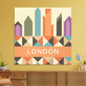 Modern LONDON Abstract Geometric Shapes キャンバスプリント (インサイチュ (リビング))