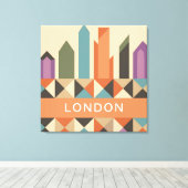 Modern LONDON Abstract Geometric Shapes キャンバスプリント (インサイチュ (ウッドフロア))