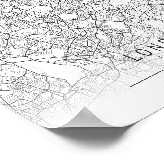 Modern London, England Street Map ポスター (角)