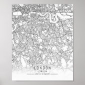 Modern London, England Street Map ポスター (正面)