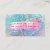 Modern Lotus Mandala Brush Stroke Opal Business 名刺 (裏面)