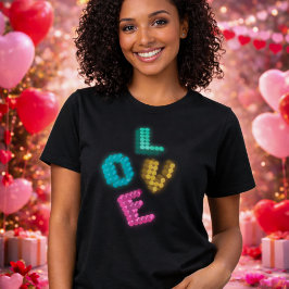 Modern Love 3D | 懐かしいパステルグローグラフィック Tシャツ