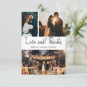 Modern Love and Thanks Three Photo Wedding カード (スタンド正面)