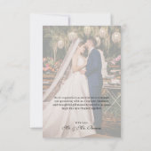 Modern Love and Thanks Three Photo Wedding カード (裏面)