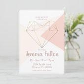 Modern Love Baby Shower Invitation – Abstract 招待状 (スタンド正面)