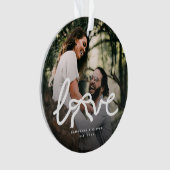 Modern Love Bow Typography Couple Custom Photo オーナメント (正面)