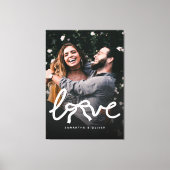 Modern Love Bow Typography Couple Custom Photo キャンバスプリント (正面)