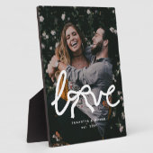 Modern Love Bow Typography Couple Custom Photo フォトプラーク (側面)
