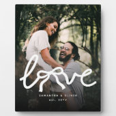 Modern Love Bow Typography Couple Custom Photo フォトプラーク (正面)