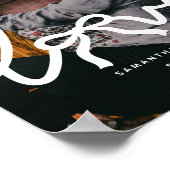 Modern Love Bow Typography Couple Custom Photo ポスター (角)