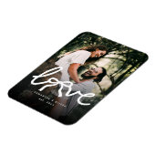 Modern Love Bow Typography Couple Custom Photo マグネット (左側)