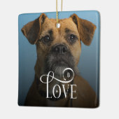 Modern Love Custom Boxer Dog Pets Photo Monogram セラミックオーナメント (左)