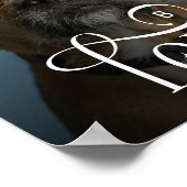 Modern Love Custom Boxer Dog Pets Photo Monogram ポスター (角)