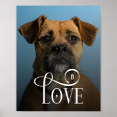 Modern Love Custom Boxer Dog Pets Photo Monogram ポスター (正面)