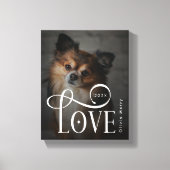 Modern Love Custom Dog Pets Photo Monogram キャンバスプリント (正面)