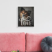 Modern Love Custom Dog Pets Photo Monogram キャンバスプリント (インサイチュ (リビング))