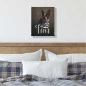 Modern Love Custom Dog Pets Photo Monogram キャンバスプリント (インサイチュ (寝室))