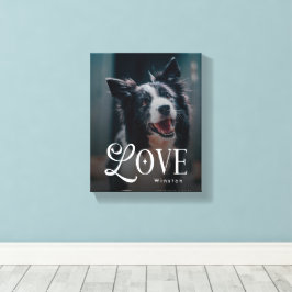 Modern Love Custom Dog Pets Photo Monogram キャンバスプリント