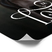 Modern Love Custom Dog Pets Photo Monogram ポスター (角)