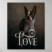 Modern Love Custom Dog Pets Photo Monogram ポスター (正面)