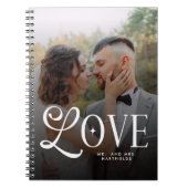 Modern Love Custom Wedding 2 Photos Couples ノートブック (正面)