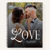 Modern Love Custom Wedding 2 Photos Couples  ノートブック (正面)