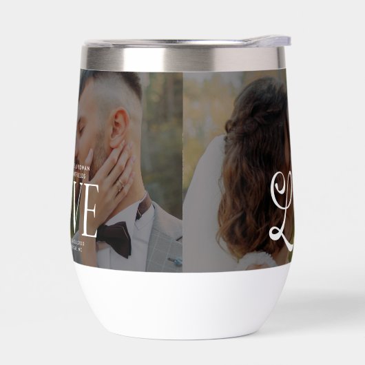 Modern Love Custom Wedding Photo Couples Monogram (左面)