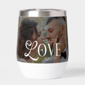 Modern Love Custom Wedding Photo Couples Monogram (背面)