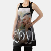 Modern Love Custom Wedding Photo Couples Monogram エプロン (インサイチュ)