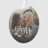 Modern Love Custom Wedding Photo Couples Monogram オーナメント (正面)