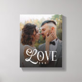 Modern Love Custom Wedding Photo Couples Monogram キャンバスプリント (正面)