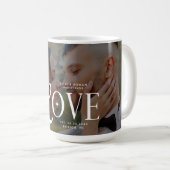 Modern Love Custom Wedding Photo Couples Monogram コーヒーマグカップ (正面右)