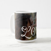 Modern Love Custom Wedding Photo Couples Monogram コーヒーマグカップ (正面左)