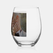 Modern Love Custom Wedding Photo Couples Monogram ステムなしワイングラス (左)