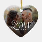 Modern Love Custom Wedding Photo Couples Monogram セラミックオーナメント (正面)