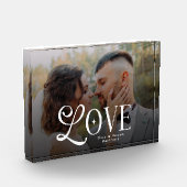 Modern Love Custom Wedding Photo Couples Monogram フォトブロック (左)