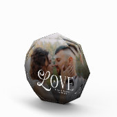 Modern Love Custom Wedding Photo Couples Monogram フォトブロック (右)