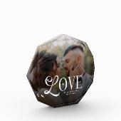Modern Love Custom Wedding Photo Couples Monogram フォトブロック (左)