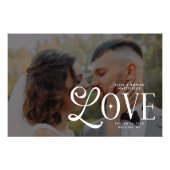Modern Love Custom Wedding Photo Couples Monogram フォトプリント (正面)