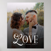 Modern Love Custom Wedding Photo Couples Monogram ポスター (正面)