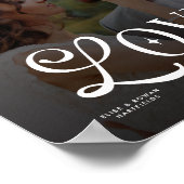 Modern Love Custom Wedding Photo Couples Monogram ポスター (角)