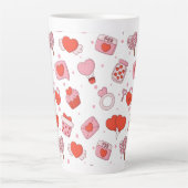 Modern Love Design Happy Valentine’s Day Red Heart カフェラテマグ (正面)