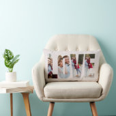 Modern Love Frame 4 Photo Personalized ランバークッション (椅子)