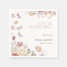 Modern Love is Blossoming Pink Bridal Shower スタンダードカクテルナプキン